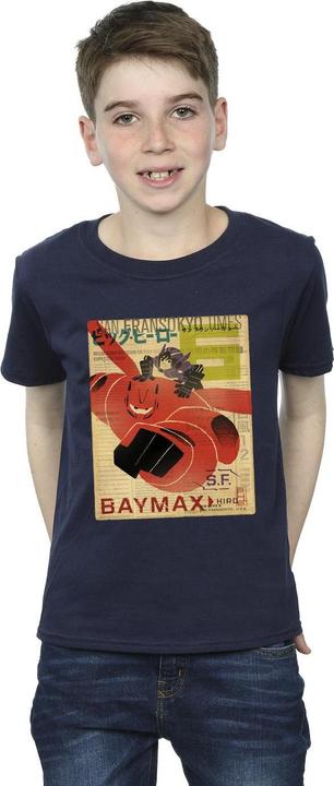 Immagine prodotto Disney Big Hero 6 Baymax Flying Baymax Newspaper Maglietta Ragazzi (104)
