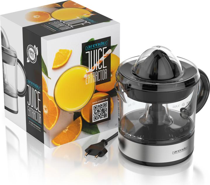 Actual product image Arendo Elektrische Zitruspresse, 2 Presskegel, BPA-frei, 2x Drehrichtungen, Entsafter 40W, 700ml Behälter