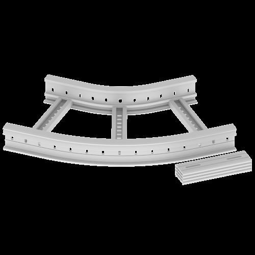 Actual product image Unex 67416-04 Flat elbow 45Â° 85x400 R300 made of U23X RAL7035