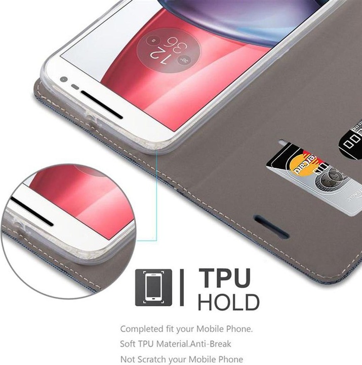 Produktbild Cadorabo Book Jeans Optik Cover (Motorola Moto G4 Plus)