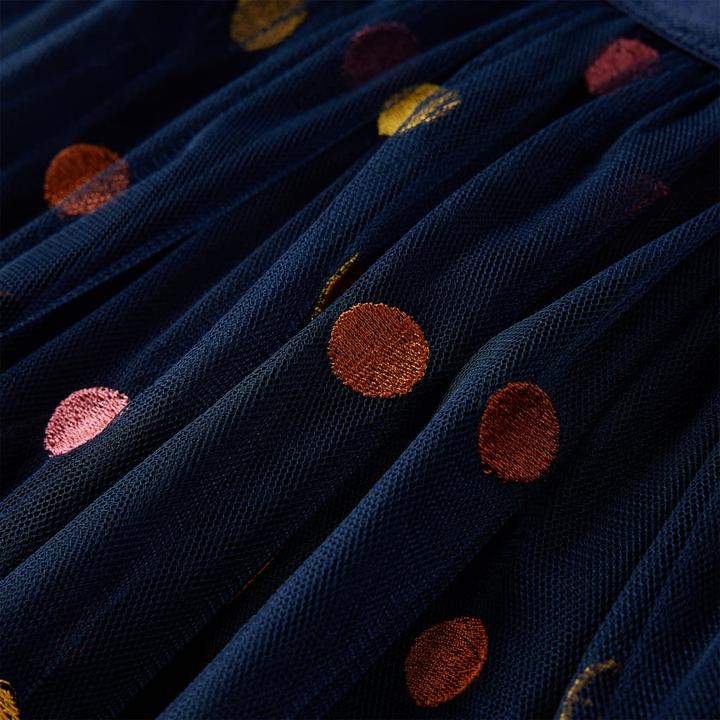 Actual product image VidaXL Children's tulle skirt with dot pattern navy blue 128,Material (128)