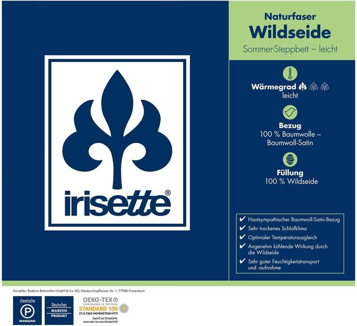 Produktbild Irisette Seidendecke leicht, Füllung: 100% Seide (600 g, 135x200 cm)
