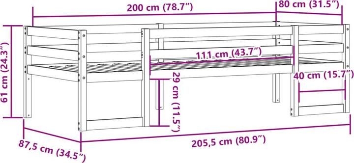 Produktbild vidaXL Kinderbett (80 x 200 cm)