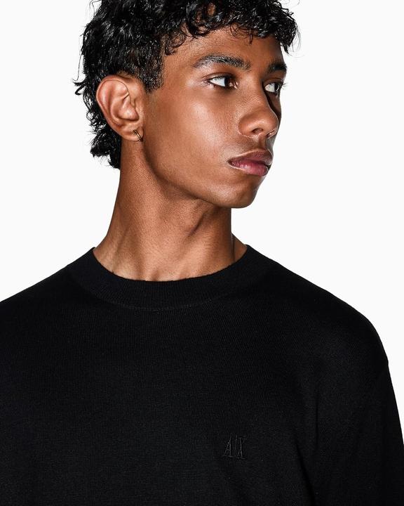Produktbild Armani Exchange Merino Wool Crew Neck Sweater - Black (S)