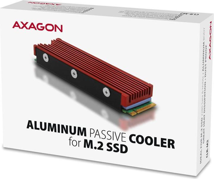 Productafbeelding Axagon CLR-M2 passief M.2 SSD koellichaam - 2280, aluminium