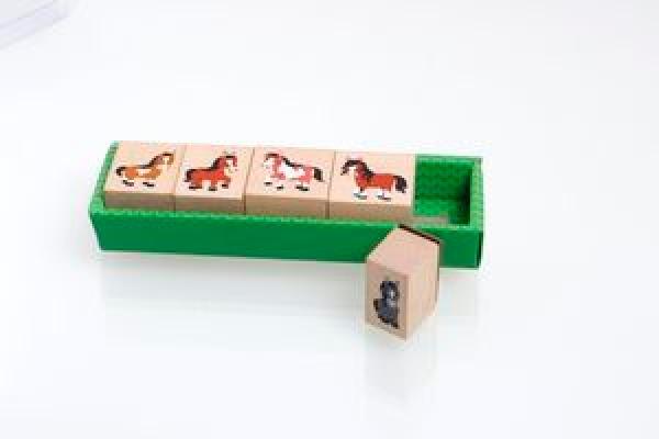 Actual product image Roost Stamp set Pony 115233 wood, 15x5cm