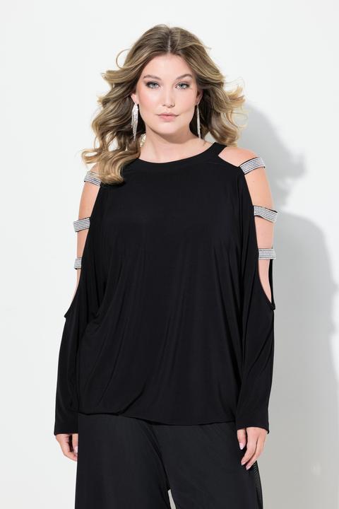 Produktbild Miamoda T-Shirt, Classic Fit, Strass-Streifen, CutOuts (44)
