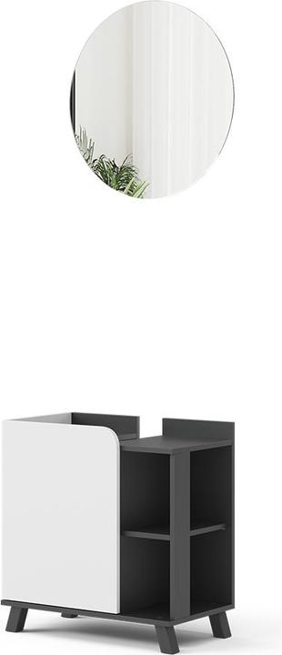 Anthrazit, anthrazit/weiss, Weiss