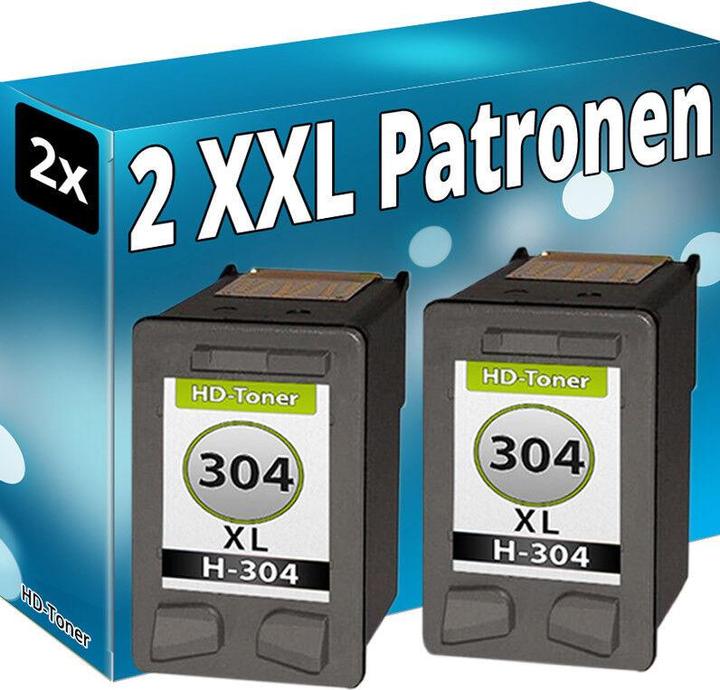 Actual product image Druckfuxx 2x TINTE PATRONEN für HP 304 XL ENVY 5020 5030 5032 5034 Deskjet 3735