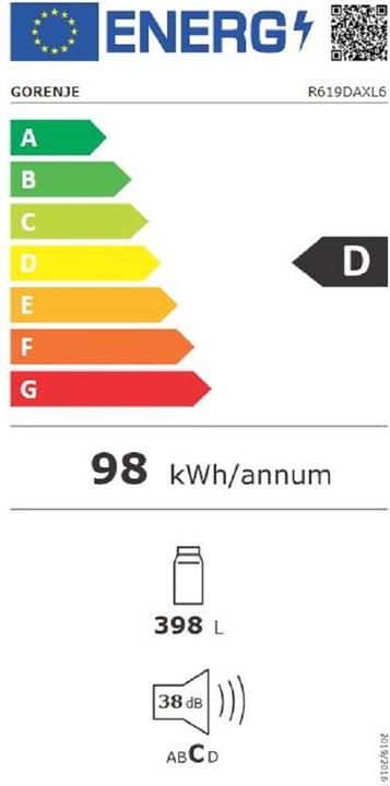 Energie-Label Gorenje R619 DAXL6 si Standkühlschrank (398 l)