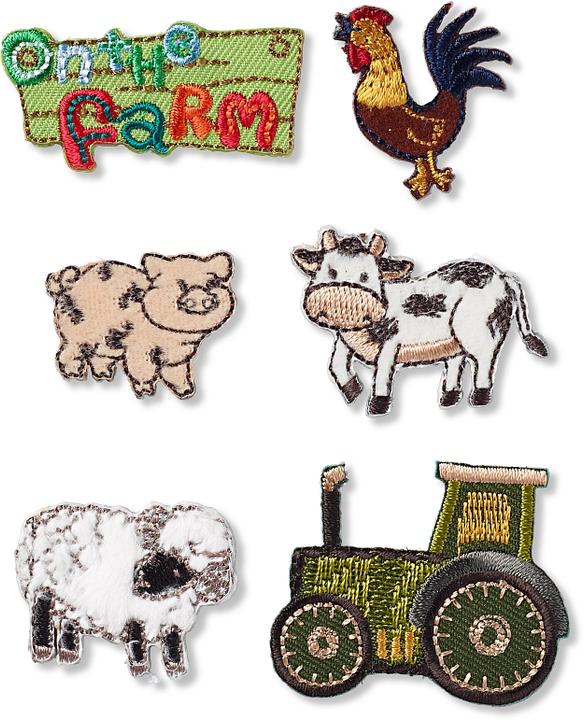 Prym Applikation Farm, selbstklebend und aufbügelbar, 6 Stk. (6 Stk.)