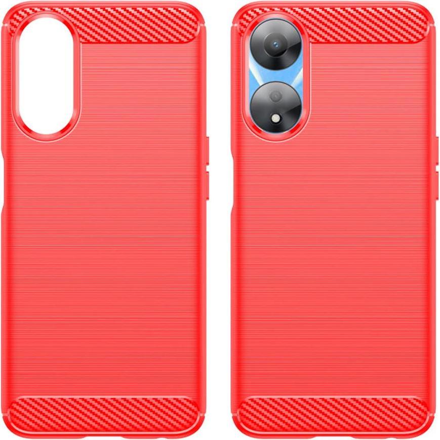 Cover-Discount OPPO A58 5G / A78 5G - Metall Carbon Look Hülle rot (Oppo A78 5G), Smartphone Hülle, Rot