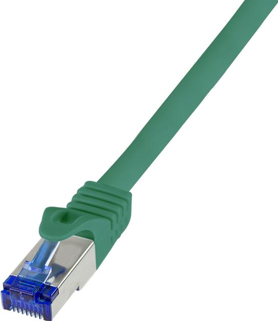 Actual product image LogiLink Patch cord Ultraflex, Cat.6A, S/FTP, 15 m, green withCat.7 raw cable, extra flexible & soft cable m (S/FTP, CAT6a, 15 m)
