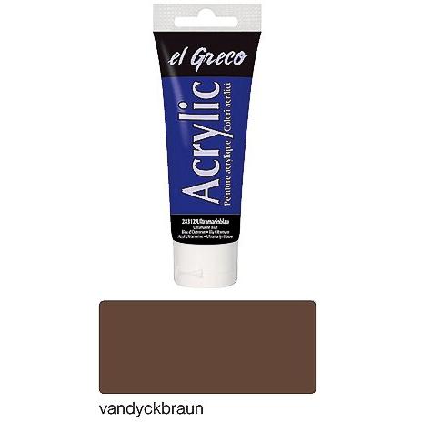 Kreul, Künstlerfarbe + Bastelfarbe, el Greco Acrylic 75ml (Vandyckbraun, 75 ml)