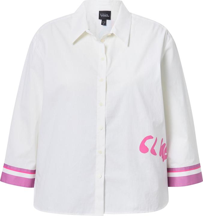 Image du produit Ulla Popken Chemisier avec message, manches 3/4 et col chemise (54)
