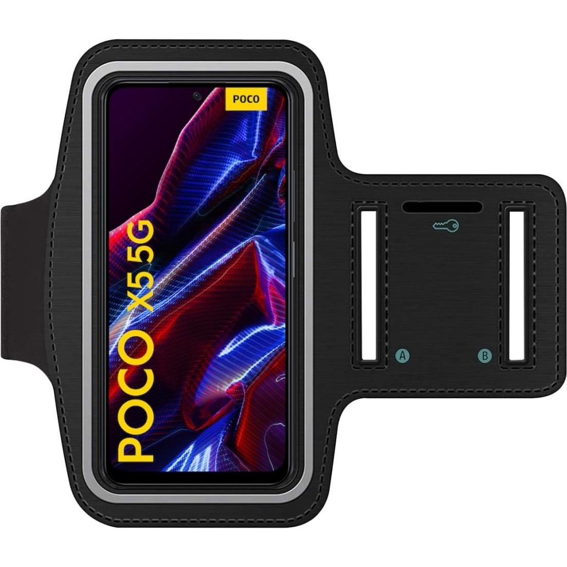SmartFitness Xiaomi Poco X5 5G Handy Sport Armband, Smartphone Sportarmband, Schwarz