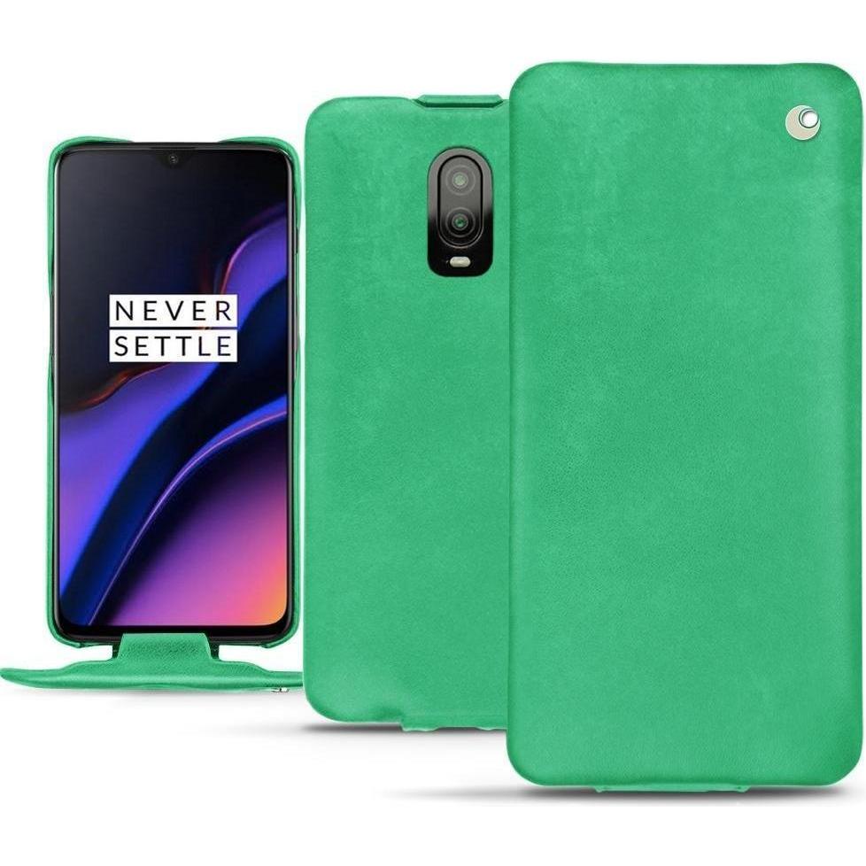Noreve Lederschutzhülle vertikal (OnePlus 6T), Smartphone Hülle, Grün