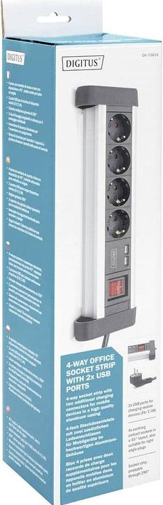 Image du produit Digitus Bloc de prises de bureau (6 x, USB-A, 1.50 m)