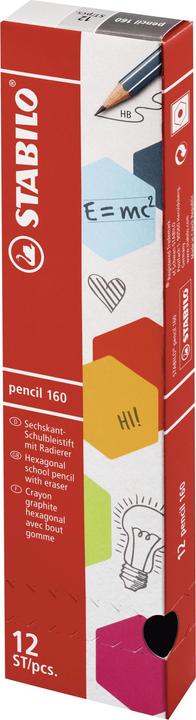 Productafbeelding STABILO Potlood met gum - potlood 160 in petrol - verpakking van 12 - hardheid HB (HB, 12 x)