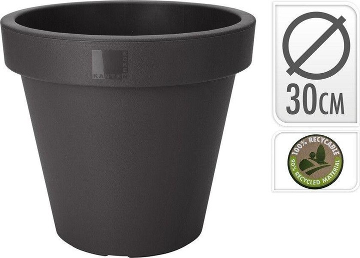 Produktbild E&K Blumentopf Anthrazit EK Rund 30X26Cm