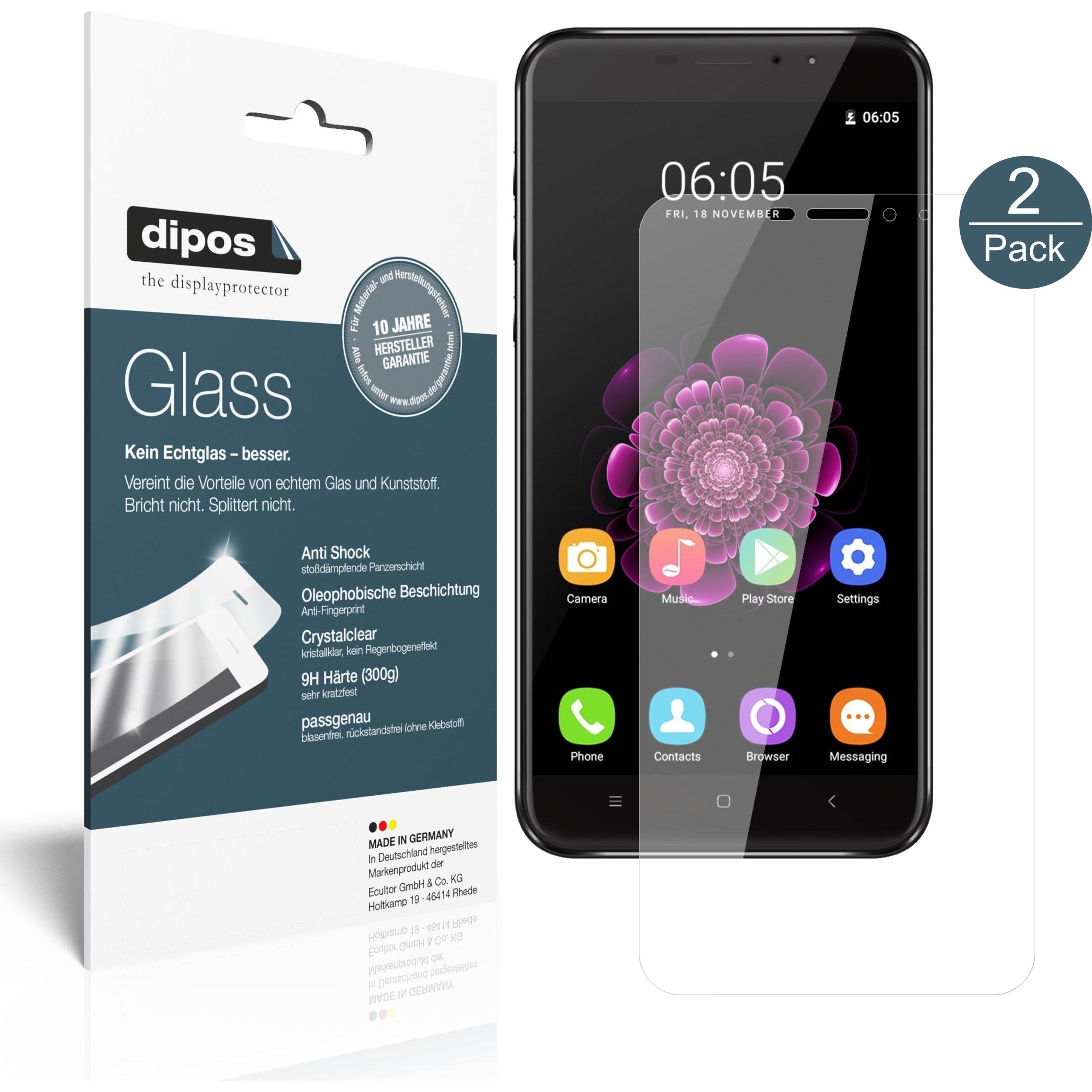 Dipos Displayschutz Anti-Shock (2 Stück, Oukitel U20 Plus), Smartphone Schutzfolie, Transparent