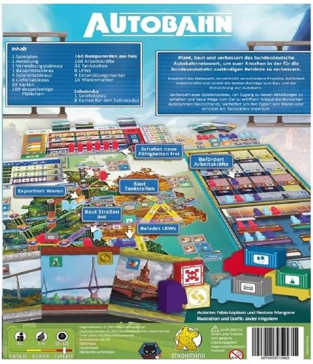 Actual product image Strohmann Games STRD0015 - Autobahn, board game, for 1-4 players, from 14 years (DE edition) (German)