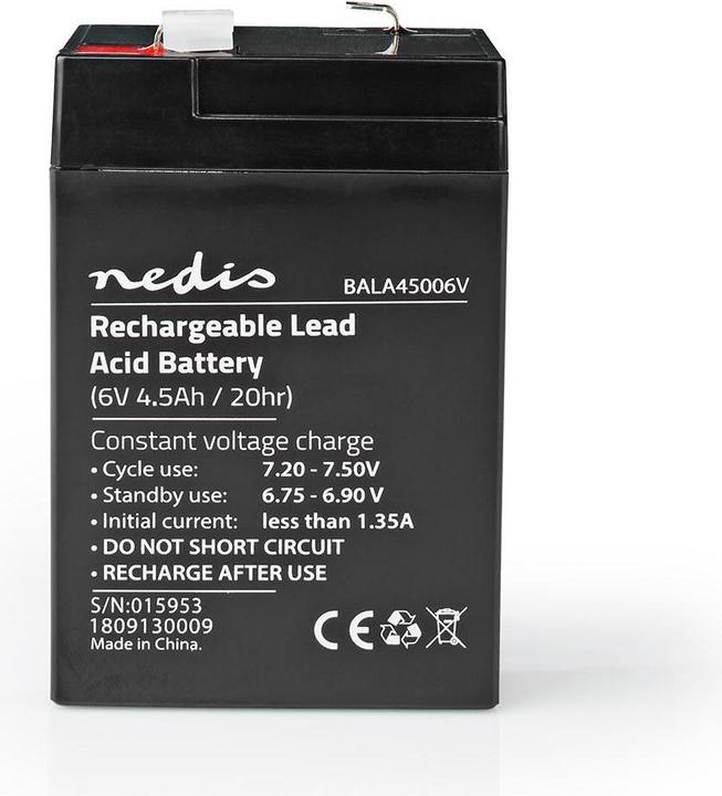 Produktbild Nedis Wiederaufladbarer Blei-Akku, 6 V, 4500 mAh (1 Stk., Akku)