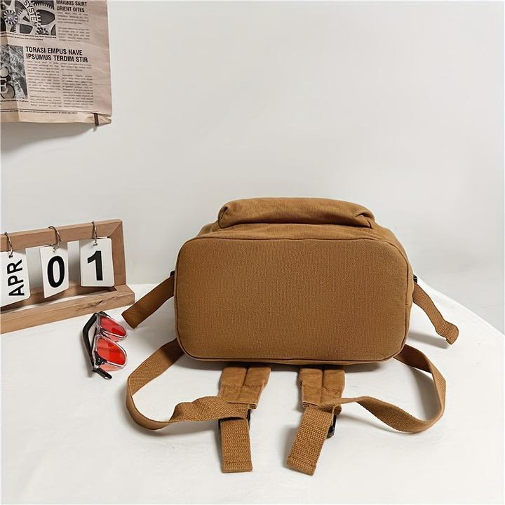 Immagine prodotto Only-Bags.Store Vintage-inspirierter Freizeitrucksack, einfarbig, faltbar mit festen Schulterriemen