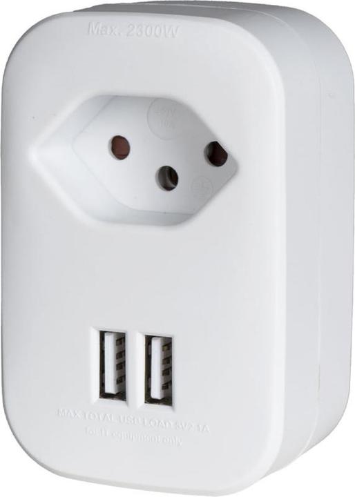 Ekström Socket adapter with USB charging port white (2 x)