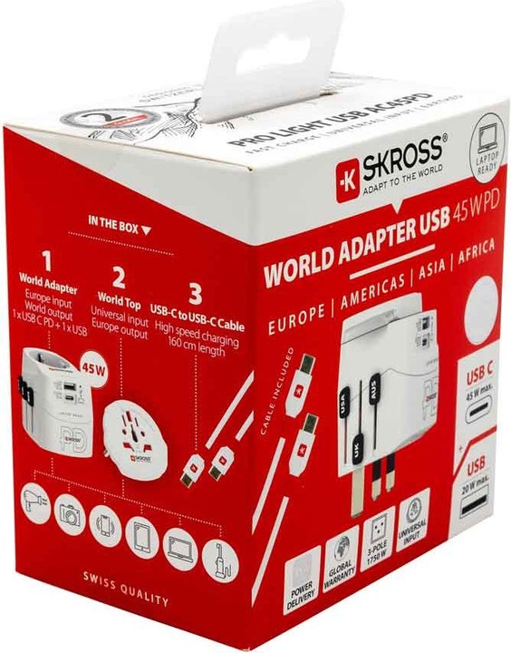 Actual product image Skross PRO Light USB AC45PD World