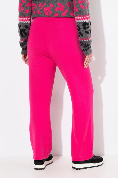 Image du produit Ulla Popken Pantalon en maille fine et indéformable, jambe large, taille élastique (54)