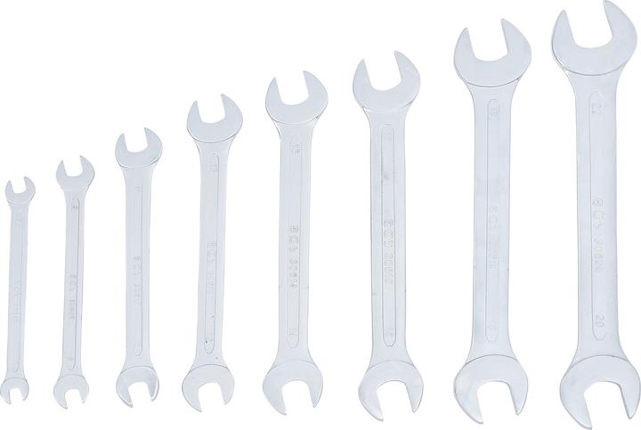 Immagine prodotto BGS Set di chiavi aperte doppie SW 6 - 22 mm 8 pezzi. (10 mm, 11 mm, 12 mm, 13 mm, 14 mm, 15 mm, 16 mm, 17 mm, 18 mm, 19 mm, 20 mm, 22 mm, 6 mm, 7 mm, 8 mm, 9 mm)