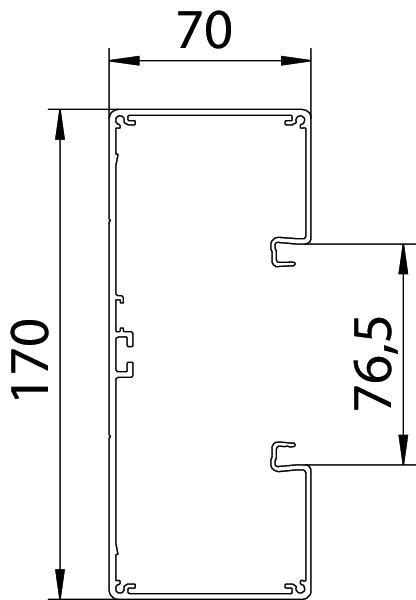 Actual product image OBO Bettermann OBO GA-S70170RW symmetrical device installation duct 70x170x2000 Al (200 cm)