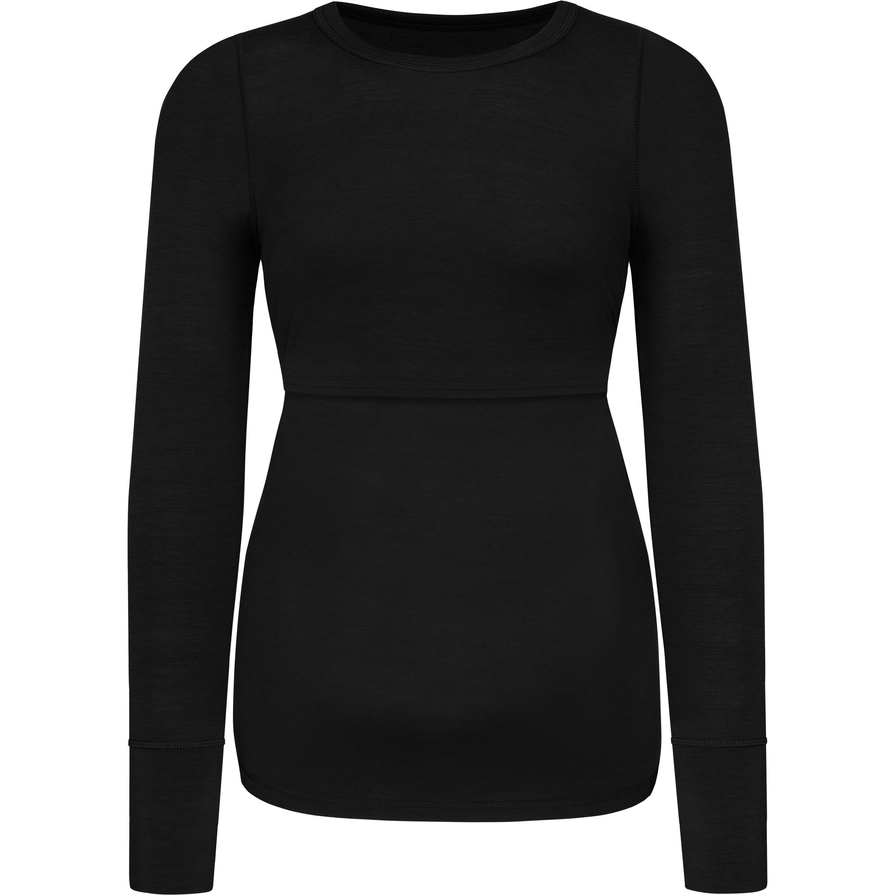Normani, Damen, Funktionsshirt, Merino Umstands-Langarm-Shirt „Cambria“ - 8767 (XXL), Schwarz, XXL