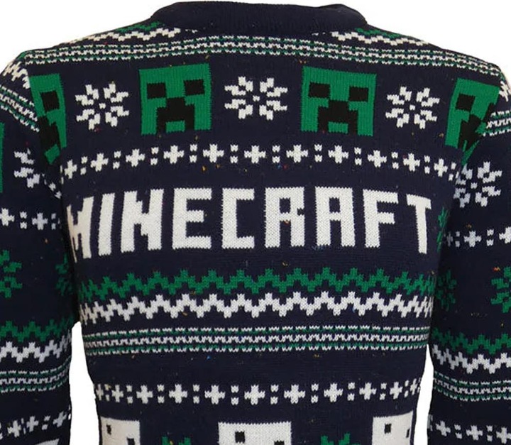 Actual product image Minecraft Unisex Adult Patterned Knitted Christmas Jumper (XXL)