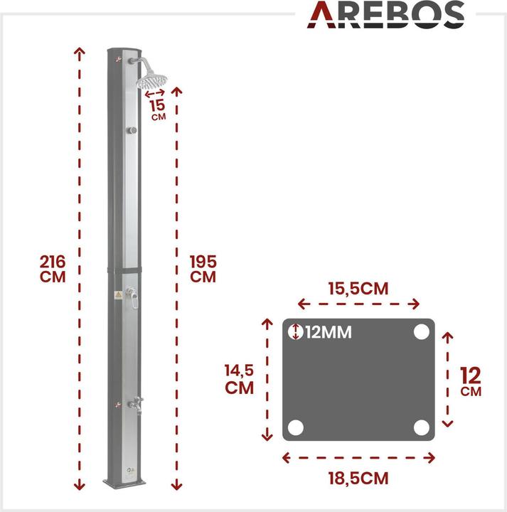 Produktbild Arebos Solardusche