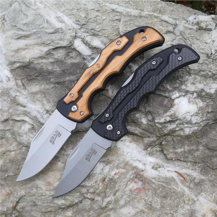 Immagine prodotto Herbertz Coltello da tasca Selection, acciaio AISI 440, inossidabile, G10 e legno d'ulivo, chiusura (8.70 cm)