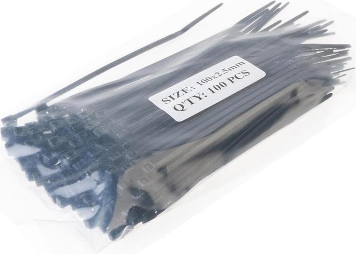 Actual product image VR-Technics Cable Tie Black 100 mm x 2.5 mm (Plastic cable ties, 100 mm, 100 pcs.)