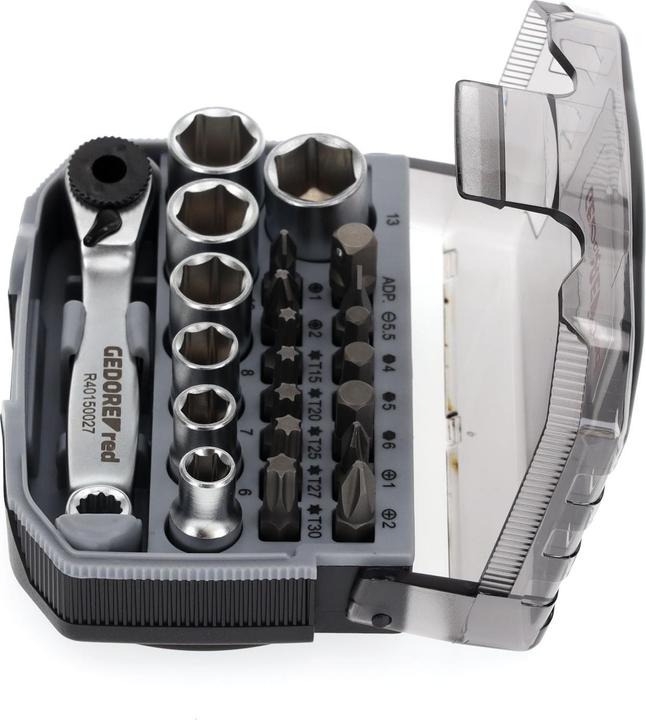 Produktbild Gedore Red red R49005023 Steckschlüssel-Satz 1/4" 6-13mm +Bits 23-teilig (10  mm, 11 mm, 12 mm, 13 mm, 6 mm, 7 mm, 8 mm, 9 mm)