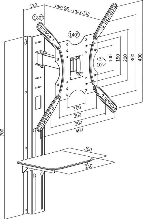 Produktbild LogiLink TV Wandhalterung (55", 30 kg)