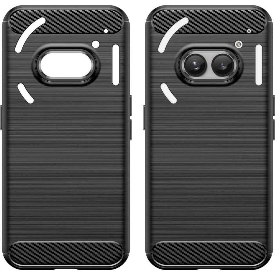 Thumbnail - Cover-Discount Nothing Phone (2a) - Metall Carbon Look Hülle (Nothing Phone (2a)), Smartphone Hülle, Schwarz