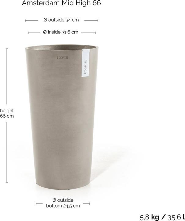 Produktbild Ecopots Amsterdam halbhoch