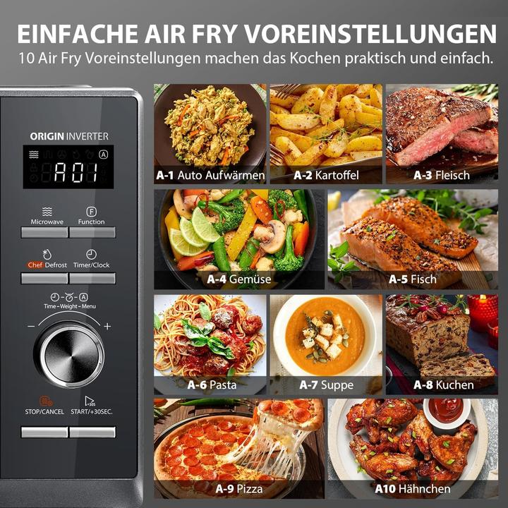 Image du produit Toshiba Micro-ondes combiné 6-en-1 avec friteuse à air, gril, convection, vapeur et programmes automatiques (26 l)