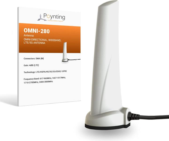 Poynting A-OMNI-0280-02-V1 - OMNI-280-02 - Antenne SISO LTE + 5G omnidirectionnelle par tous les temps