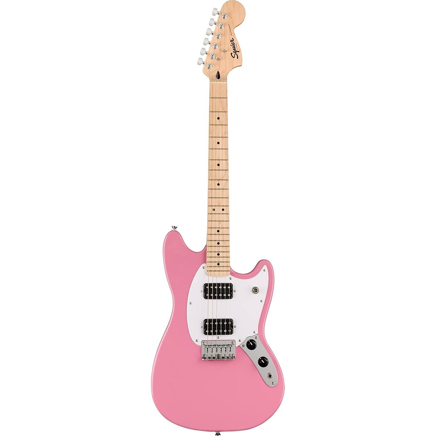 Fender Chitarra elettrica Sonic Mustang HH MN Flash Pink (Chitarra elettrica, Acero (collo), Acero (tastiera), Osso sintetico (sella), Pioppo (corpo))