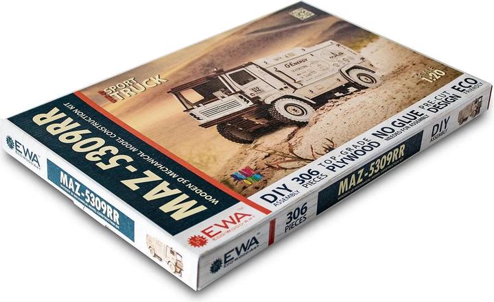 Actual product image Eco Wood Art Rally Truck MAZ 5309RR - 3D wooden kit