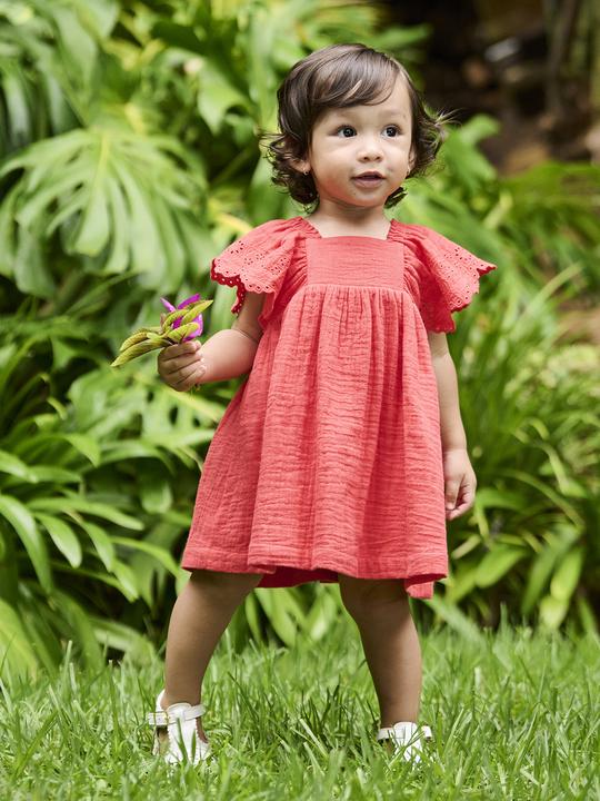 Produktbild Vertbaudet Baby Musselin-Kleid mit Volantärmeln (80)