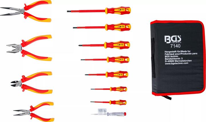 Image du produit BGS Jeu de pinces / tournevis d’électricien VDE 12 pièces