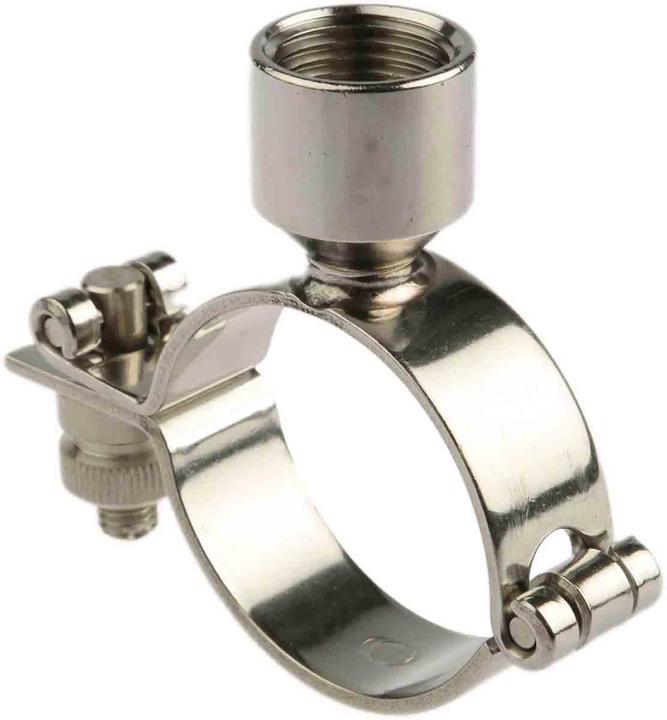 Actual product image RS PRO Stainless steel pipe clamp with hinge 2inch, mounting hole 2inch