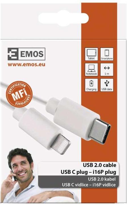 Produktbild Emos USB C — Lightning (1 m, USB 2.0, 27 W)
